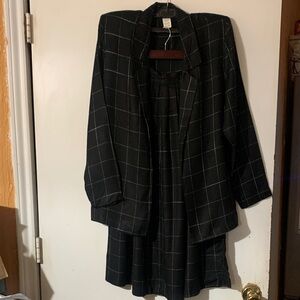 Melrose Women's Black Checkered Jacket and Skirt Set